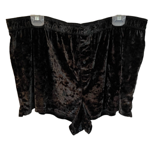PINK Women’s Black Crushed Velvet Boxer Shorts Sleep XXL